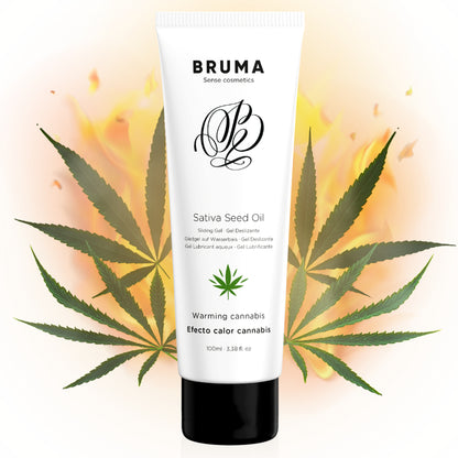 BRUMA - HUILE DE GRAINES DE SATIVA GEL GLISSANT RÉCHAUFFANT SAVEUR DE CANNABIS 100 ML - Naturel Ethique