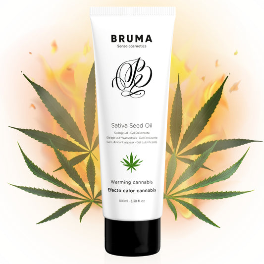 BRUMA - HUILE DE GRAINES DE SATIVA GEL GLISSANT RÉCHAUFFANT SAVEUR DE CANNABIS 100 ML - Naturel Ethique