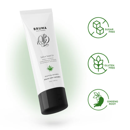BRUMA - HUILE DE GRAINES DE SATIVA GEL GLISSANT RÉCHAUFFANT SAVEUR DE CANNABIS 100 ML - Naturel Ethique
