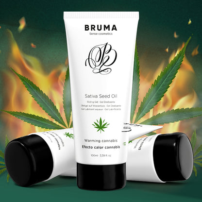 BRUMA - HUILE DE GRAINES DE SATIVA GEL GLISSANT RÉCHAUFFANT SAVEUR DE CANNABIS 100 ML - Naturel Ethique
