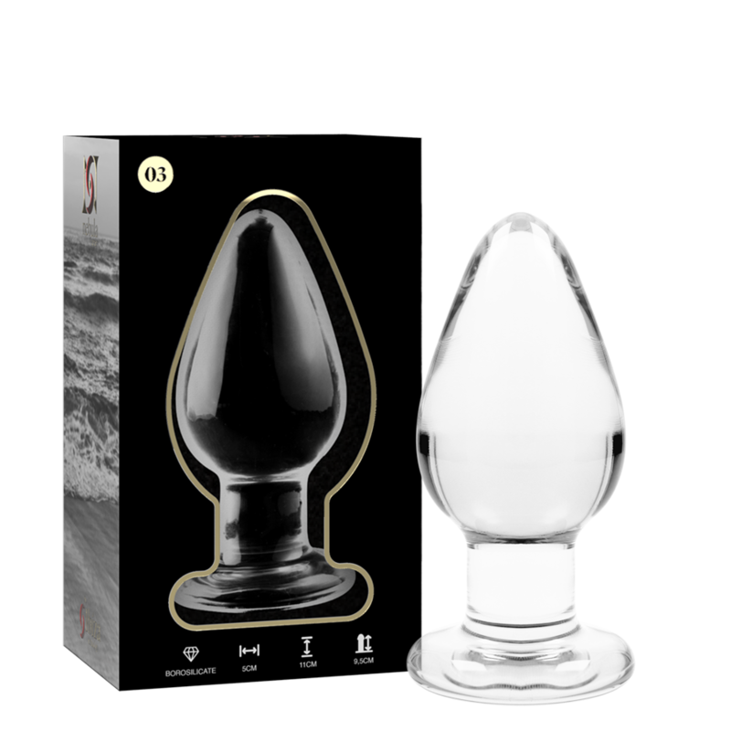 Plug anal en verre - Modèle 3 - Naturel Ethique