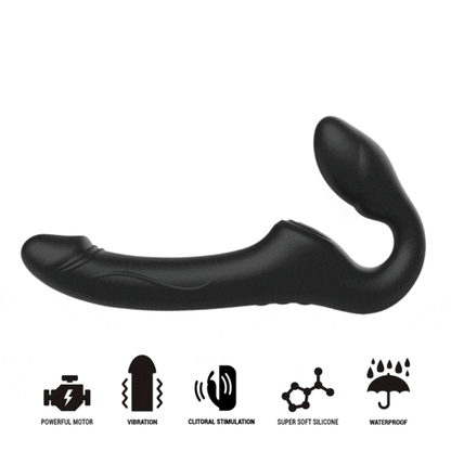 IBIZA - VIBRATEUR SANS BRETELLES AVEC BOUTON-POUSSOIR DE TÉLÉCOMMANDE White Smoke