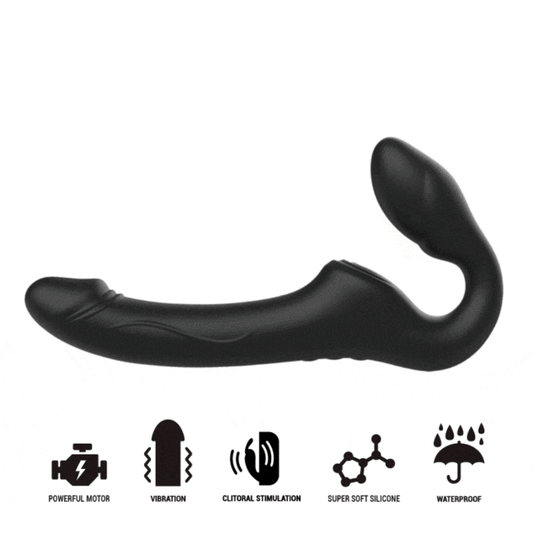 IBIZA - VIBRATEUR SANS BRETELLES AVEC BOUTON-POUSSOIR DE TÉLÉCOMMANDE White Smoke