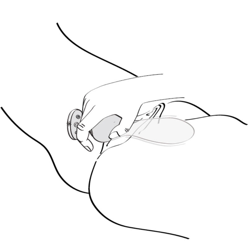 Illustration schématique montrant le positionnement d’utilisation du vibromasseur Shunga Sanya
