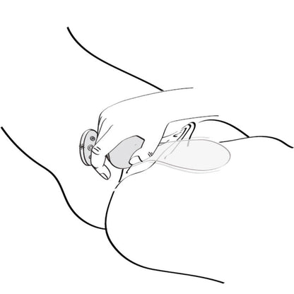 Illustration schématique montrant le positionnement d’utilisation du vibromasseur Shunga Sanya