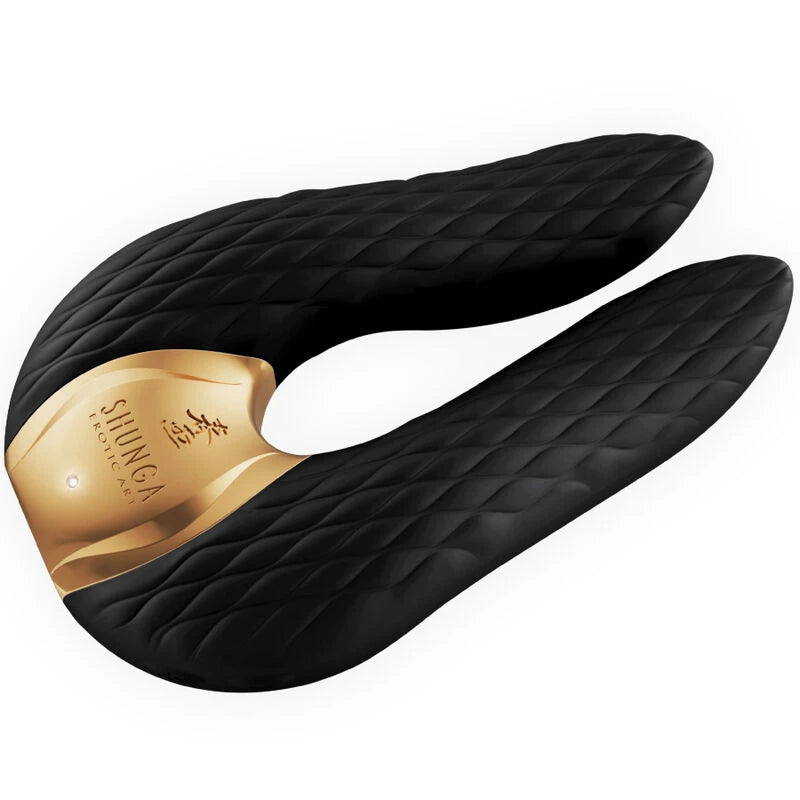Stimulateur clitoridien Shunga Aiko à double moteur en silicone ultra-soyeux