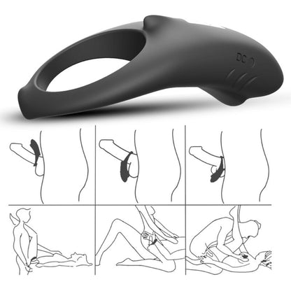 Cockring vibrant Shark - Noir - Naturel Ethique
