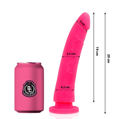 Gode ventouse en silicone médical coloris rose, base ventouse évasée