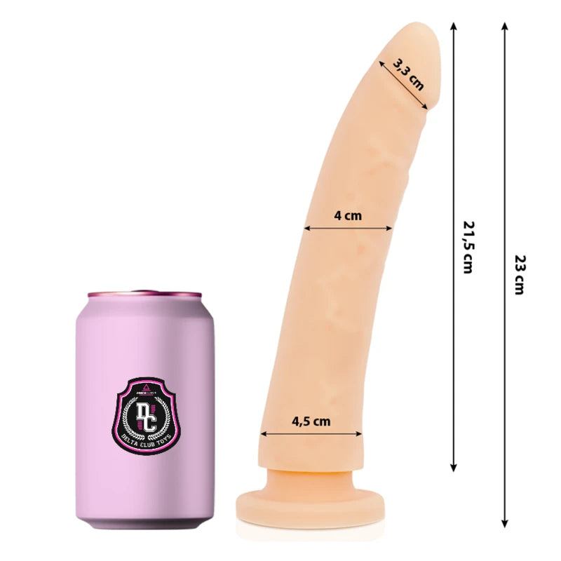 Gode ventouse Delta Club en silicone médical, coloris naturel