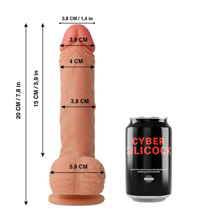 CYBER SILICOCK - FREEMAN SILICONE LIQUIDE SOUPLE ULTRA RÉALISTE 20 CM -O- 3.8 CM - Naturel Ethique