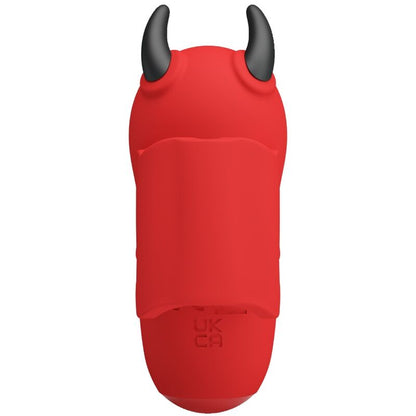 Mini stimulateur clitoridien rouge en silicone, vue arrière mettant en évidence la forme compacte 