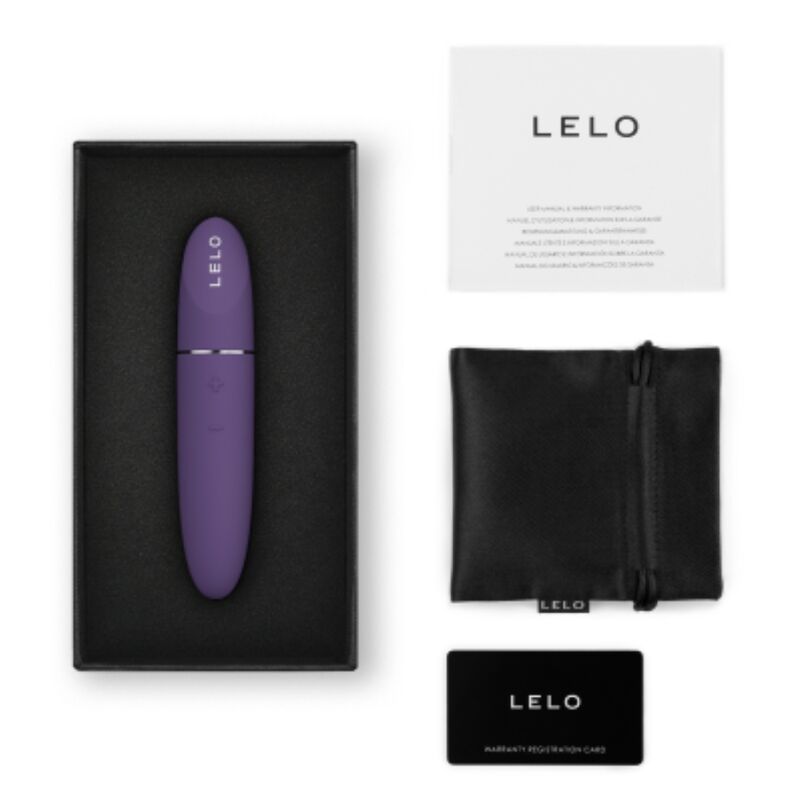 coffret LELO avec vibromasseur violet et accessoires inclus câble pochette et manuel produit haut de gamme