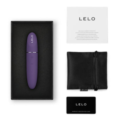 coffret LELO avec vibromasseur violet et accessoires inclus câble pochette et manuel produit haut de gamme