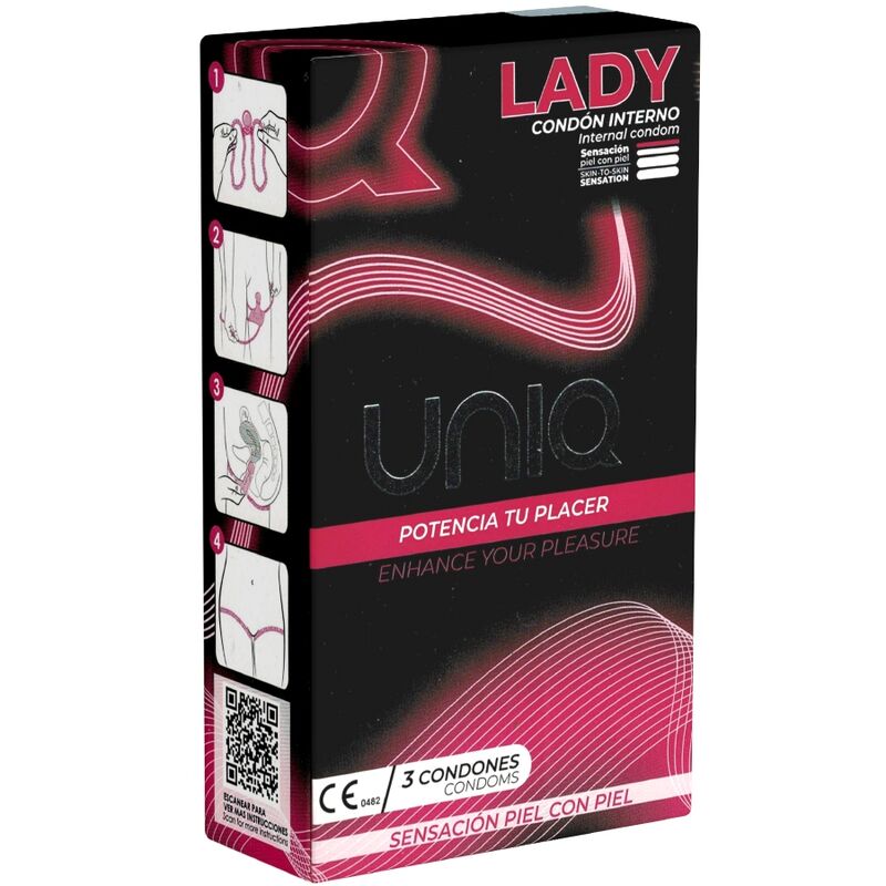 Préservatif féminin Uniq Lady en boîte – condom interne pour protection intime et plaisir renforcé
