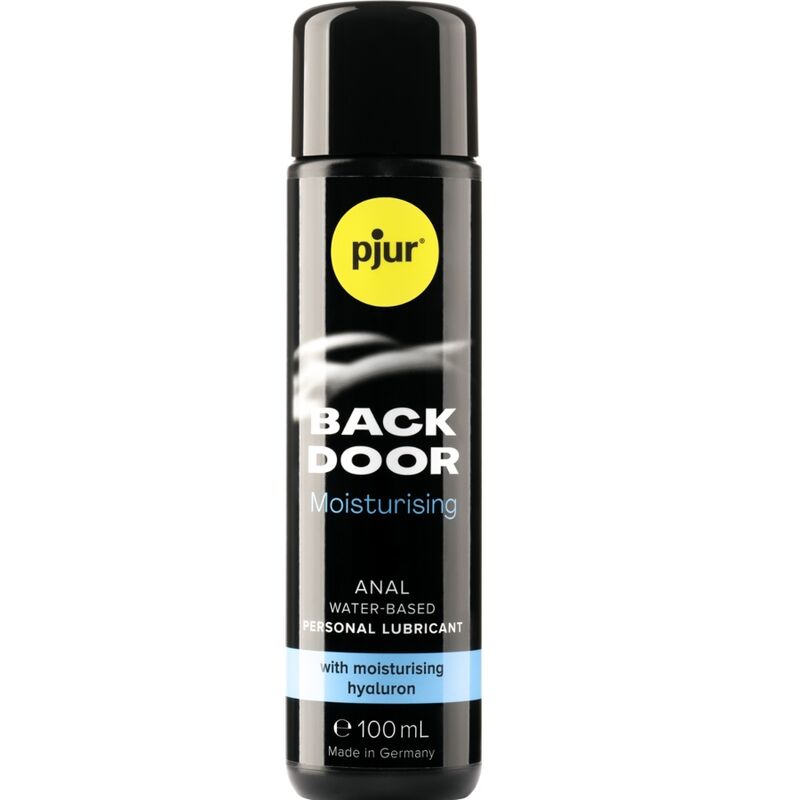 Flacon de pjur Back Door Relaxing Anal packaging noir logo jaune
