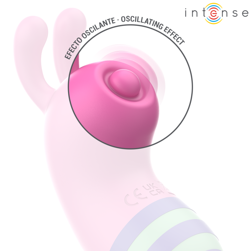 Détail de la tête du stimulateur clitoridien petite taille rose, vue rapprochée montrant l’ouverture circulaire de stimulation