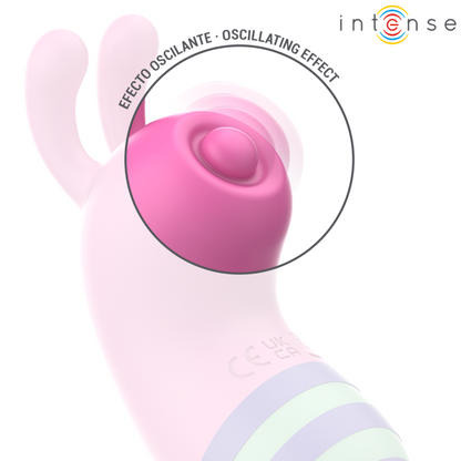 Détail de la tête du stimulateur clitoridien petite taille rose, vue rapprochée montrant l’ouverture circulaire de stimulation