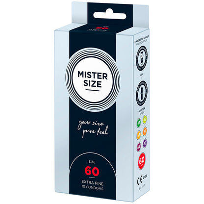 Boîte de 10 préservatifs Mister Size taille XL, 60 mm de largeur nominale