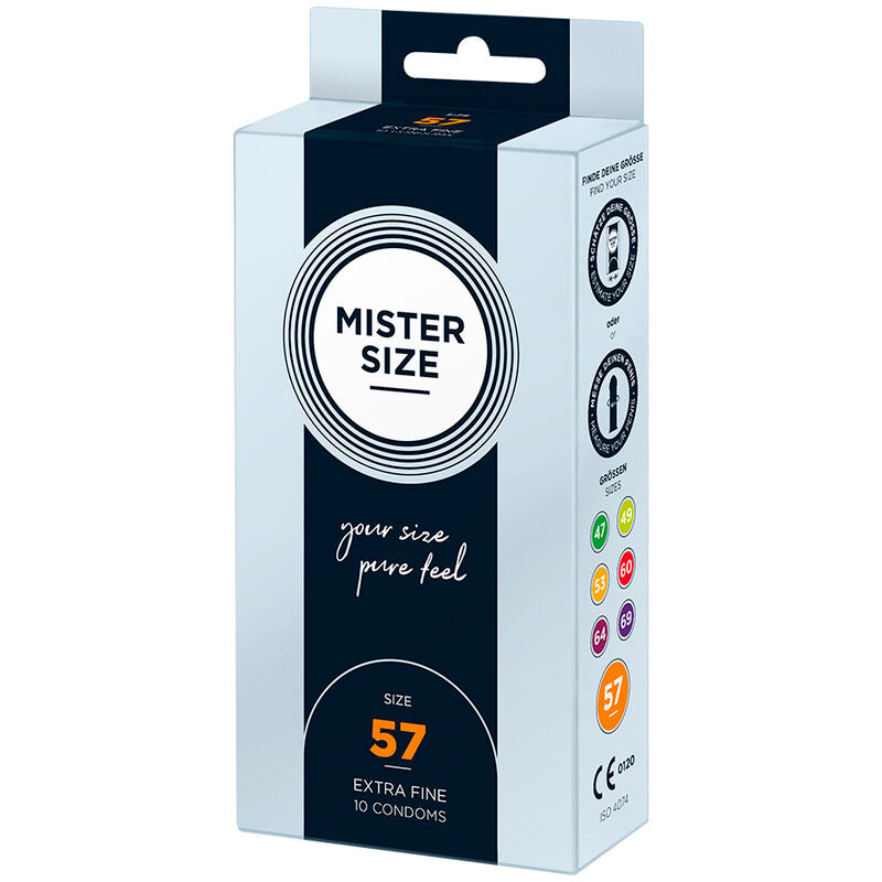 Boîte de 10 préservatifs Mister Size taille 57 mm de largeur nominale