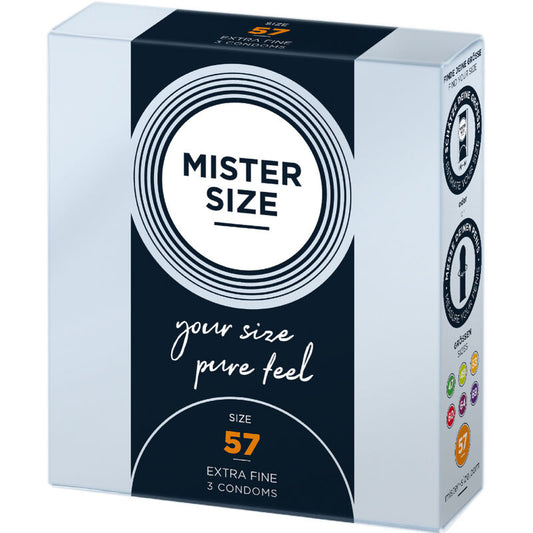 Boîte de 3 préservatifs Mister Size taille 57 mm de largeur nominale