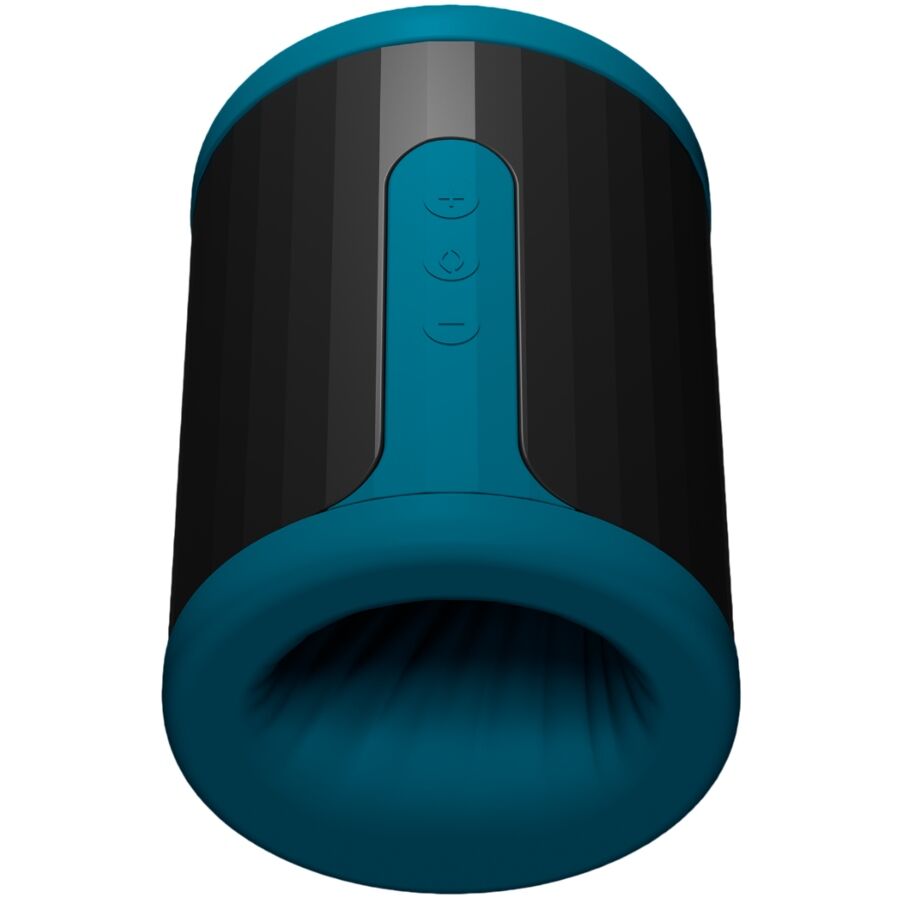 Masturbateur LELO bleu design premium avec interface de contrôle et texture interne immersive