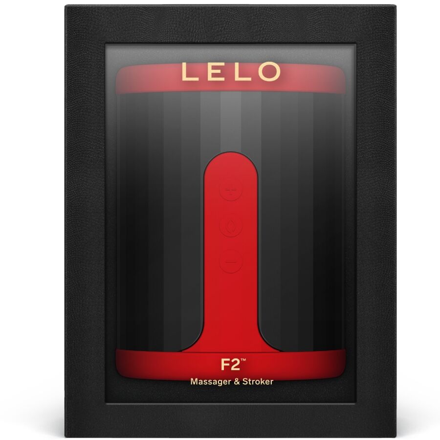 Masturbateur LELO F2 dans son coffret premium noir et rouge vue de face