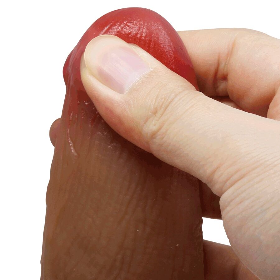 Gode marron réaliste – détail du gland et texture