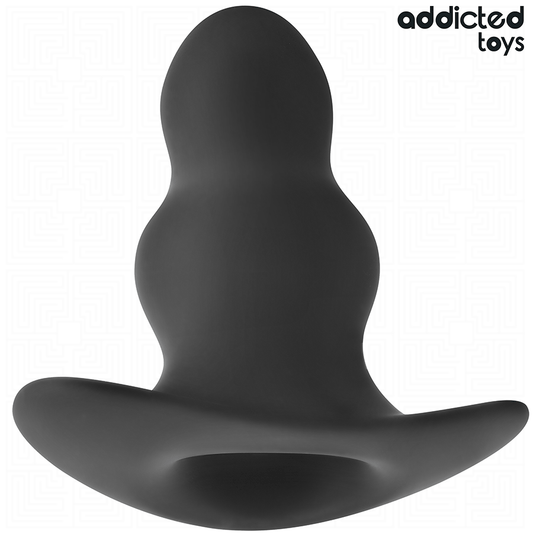 Plug anal XL en silicone noir mat, grande taille, forme ergonomique avec tête arrondie et base large évasée pour une utilisation sécurisée