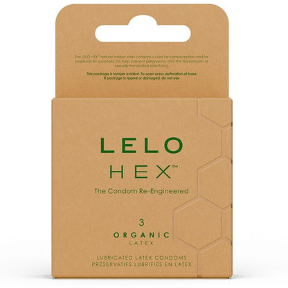 Préservatif bio LELO HEX Organic, latex biologique à structure hexagonale