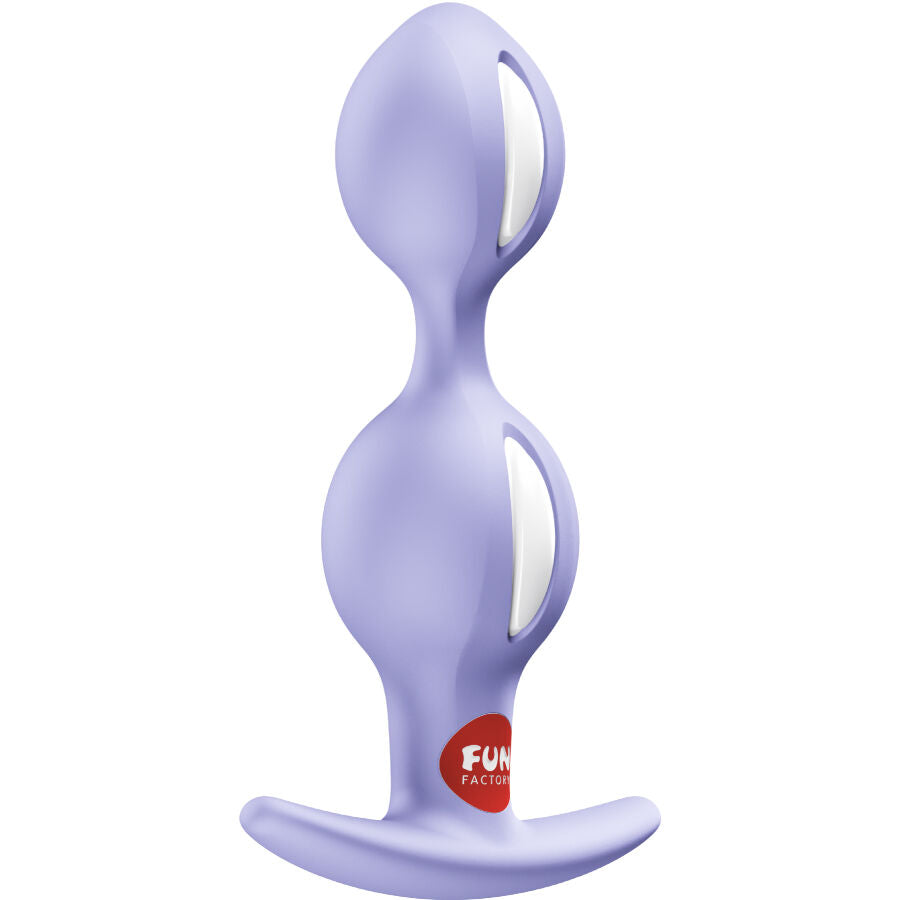 Plug anal double Fun Factory violet en silicone avec base évasée