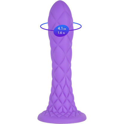 Gode violet SilexD Dreamy, silicone non poreux, étanchéité IPX7 et base ventouse