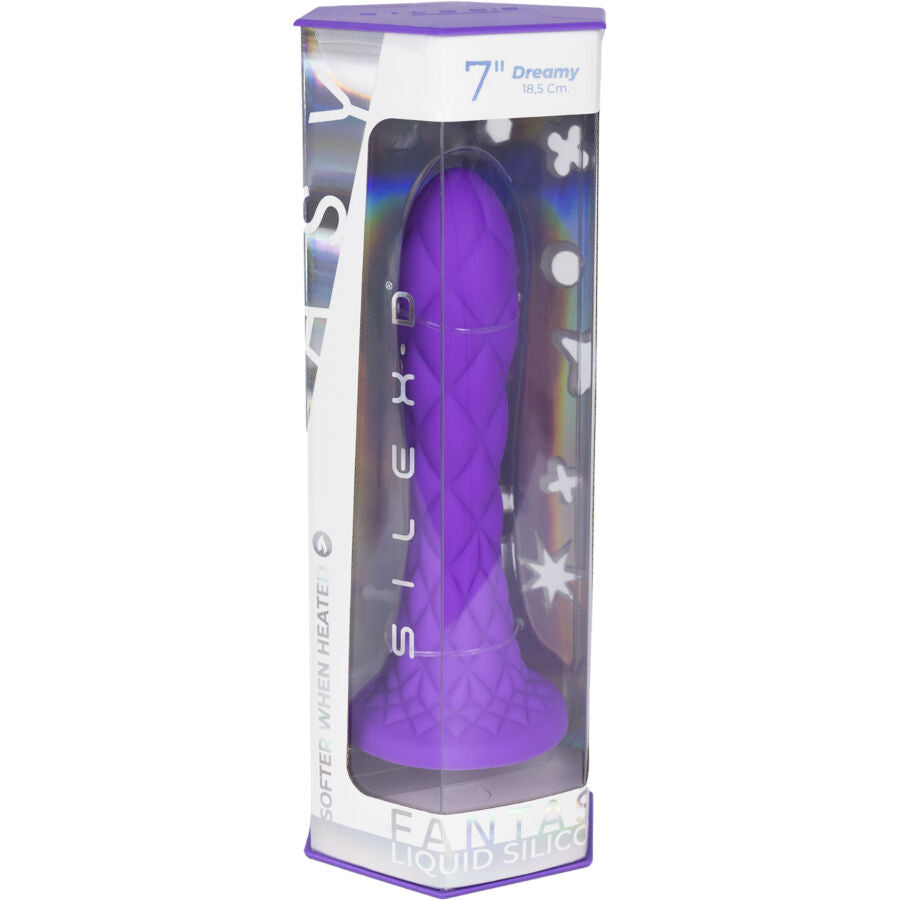 Surface en silicone liquide du gode violet SilexD, toucher doux
