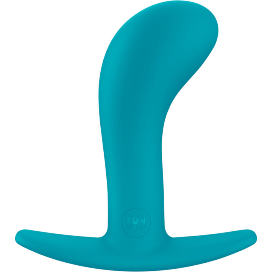 Fun Factory Bootie plug anal silicone médical turquoise — stimulation prostatique courbée body-safe
