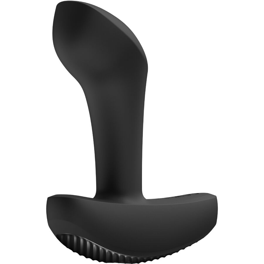 plug anal noir vibrant en silicone body-safe avec forme ergonomique