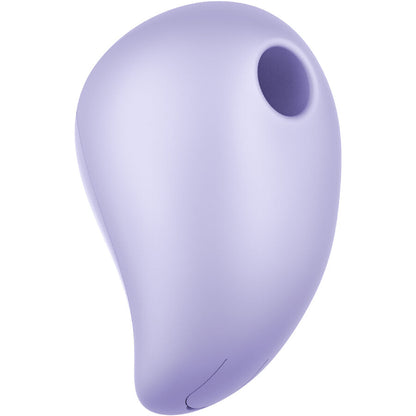Fun Factory Essence Air Pulse violet clair, vue latérale montrant la forme arrondie, la prise en main ergonomique et l’ouverture de stimulation