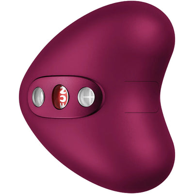 Fun Factory Libera bordeaux – vue 3/4 commandes et port de charge USB-C silicone médical