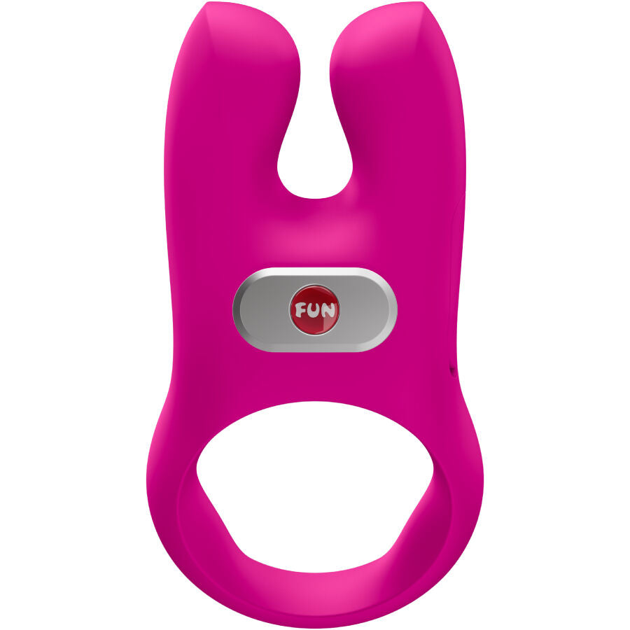 Anneau pénien vibrant rabbit rose design moderne en silicone ultra doux d efun factory vu de face