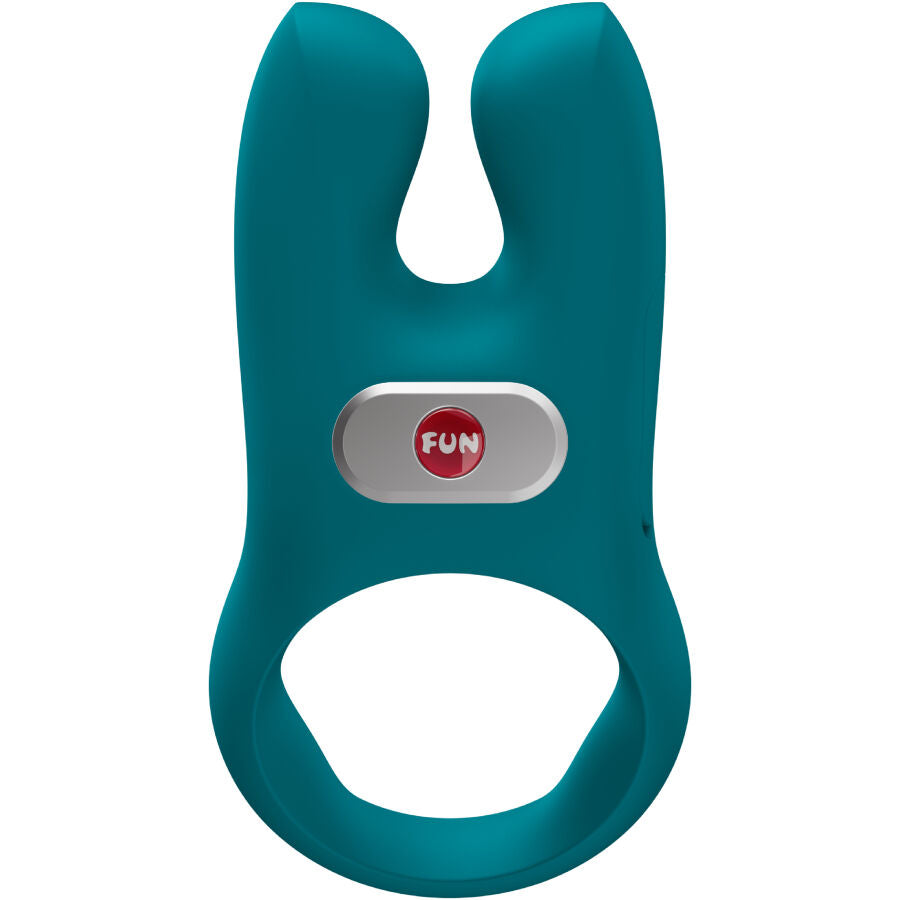 Anneau pénien vibrant rabbit vert design moderne en silicone de fun factory