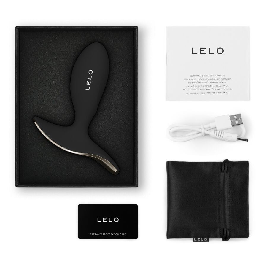 Plug anal vibrant LELO Surfer 2 avec câble USB, pochette et accessoires
