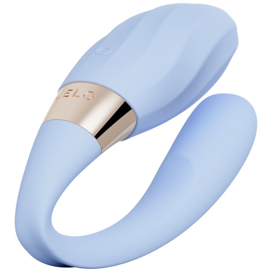 vibromasseur couple LELO TIANI Twist en silicone bleu design ergonomique double stimulation