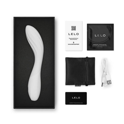 Vibromasseur lumineux LELO Mona Spectra en silicone premium sans phtalates avec ses ccessoires