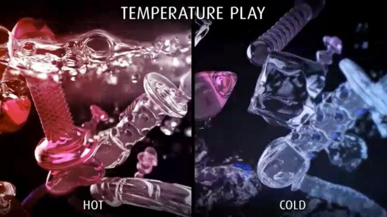 Icicles Pipedream – temperature play jeu thermique chaud et froid avec masseurs en verre soufflé body-safe