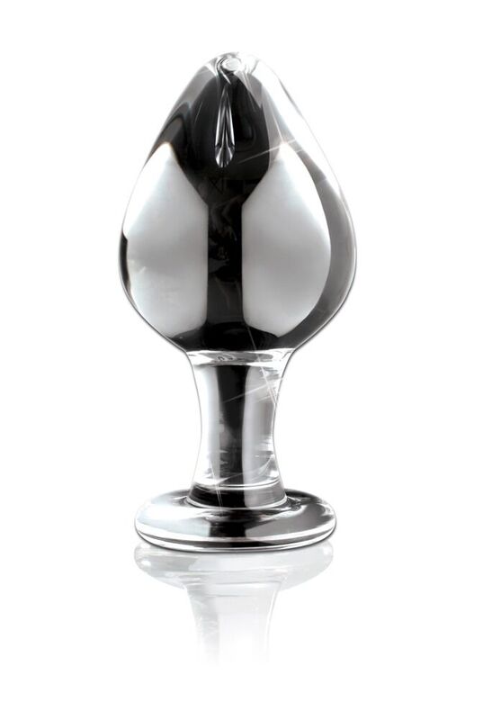 Plug anal en verre Icicles – vue principale forme bulbe large base ronde transparente borosilicate body-safe