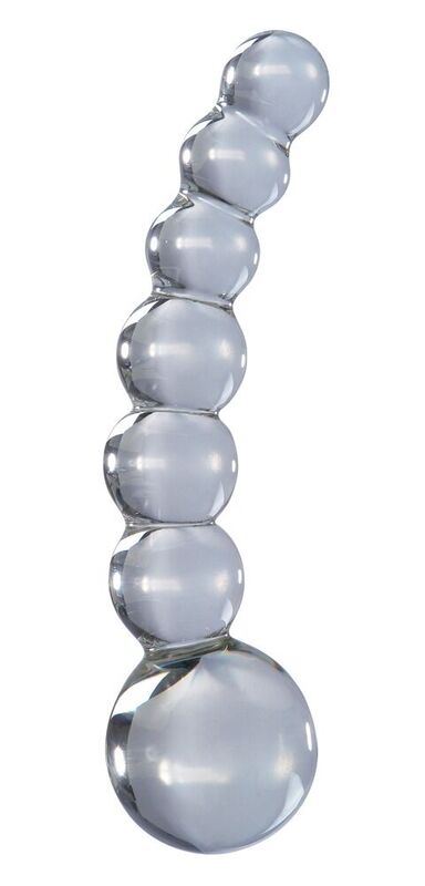 Gode en verre perles progressives Icicles – chapelet 7 boules taille croissante courbé borosilicate body-safe