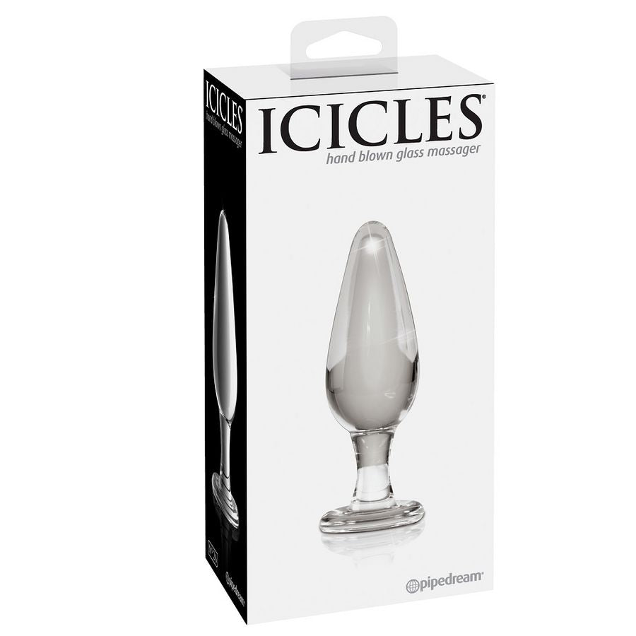 Plug anal en verre Icicles Pipedream – coffret packaging masseur en verre soufflé transparent hand blown glass