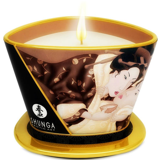 SHUNGA - BOUGIE DE MASSAGE AU CHOCOLAT MINI CARESS BY CANDELIGHT 170 ML - Naturel Ethique