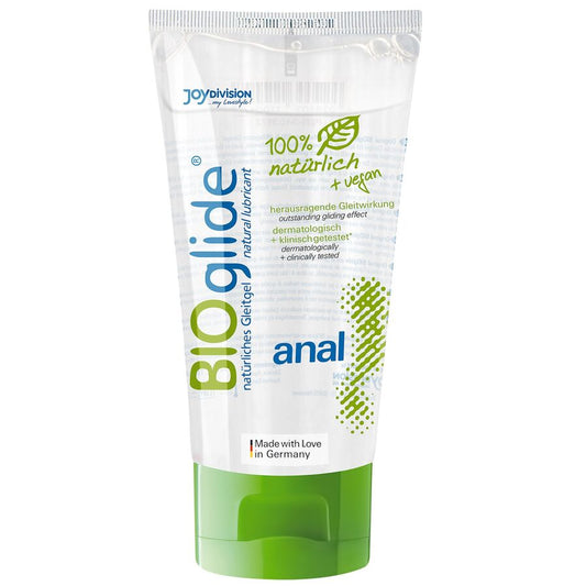 Tube de lubrifiant BIOglide anal texture fluide emballage vert clair