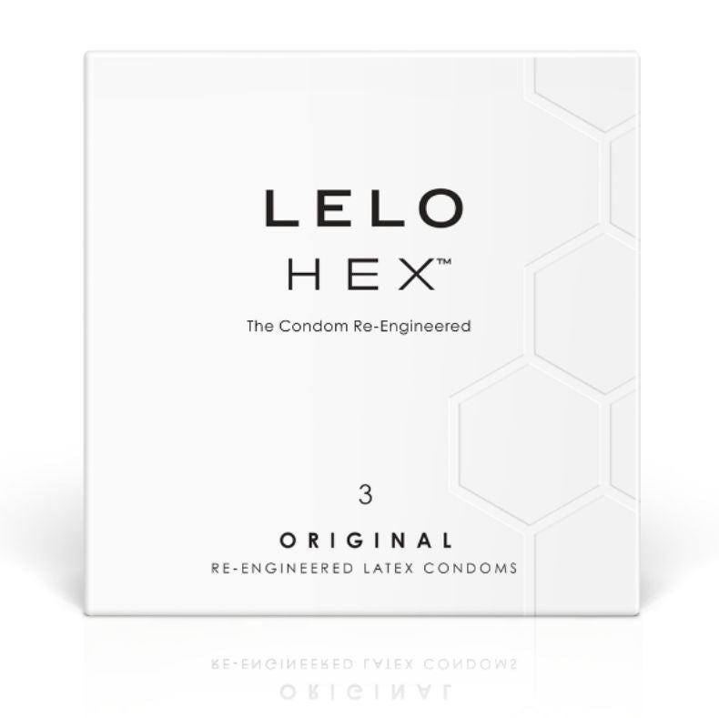 Structure hexagonale en relief du préservatif LELO HEX en latex naturel