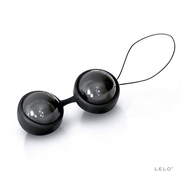 Deux boules de Geisha noires reliées par un cordon fin en silicone