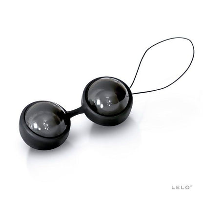 Deux boules de Geisha noires reliées par un cordon fin en silicone